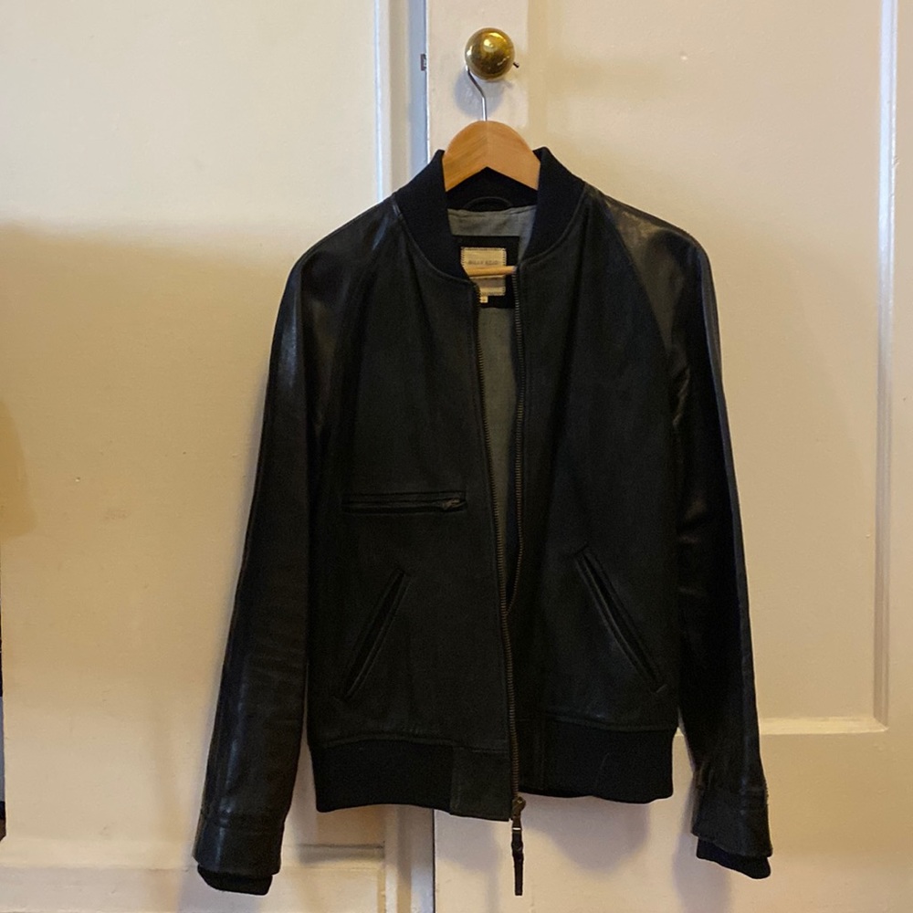 Billy Reid Suede and Leather Calfskin Bomber